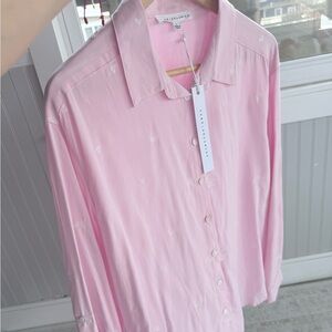 Barena Pale Pink Embroidered Casual Button-Down Shirt